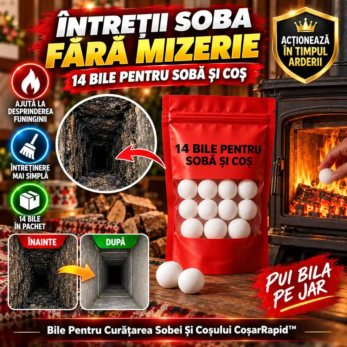 Bile Pentru Curățarea Sobei Și Coșului CoșarRapid™