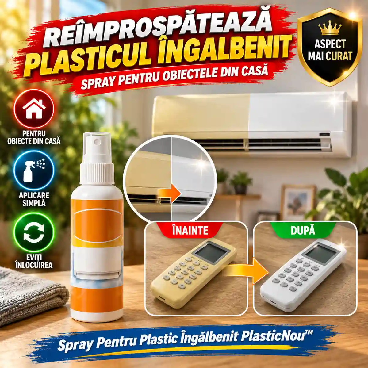 Spray Pentru Plastic Îngălbenit PlasticNou™