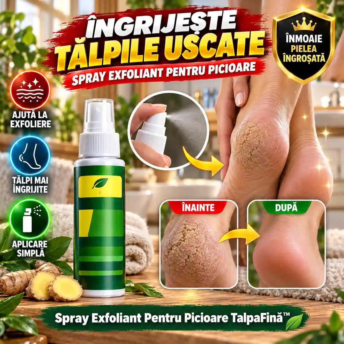Spray Exfoliant Pentru Picioare TalpaFină™